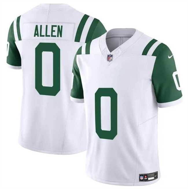 Men & Women & Youth New York Jets #0 Braelon Allen White Classic Alternate Vapor F.U.S.E. Limited Stitched Jersey